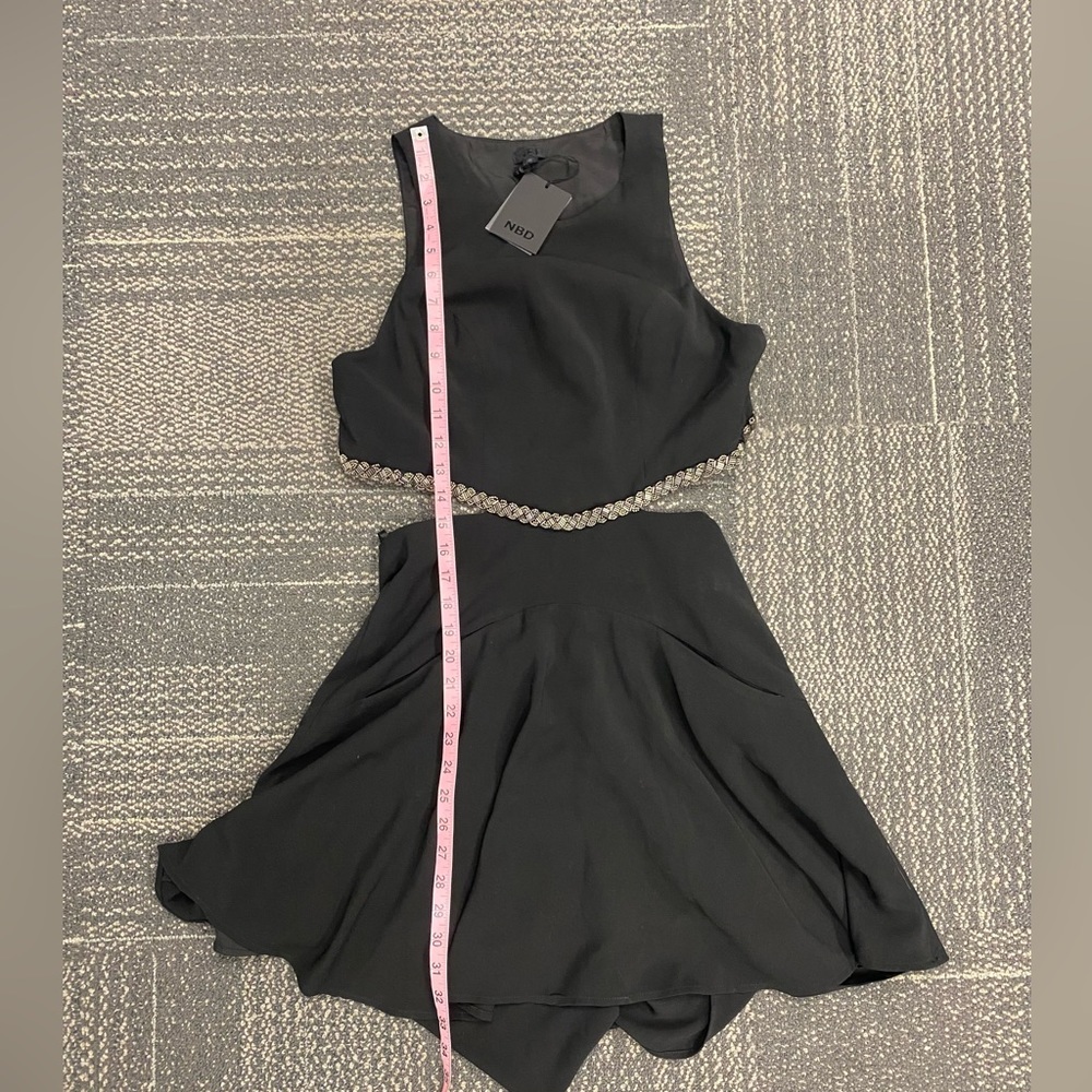 NWT NBD Black Embellished Cut Out Mini Dress Size M - Picture 9 of 12